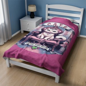 Regal Whiskers Velveteen Plush Blanket - CATS - Cute And Totally Superior